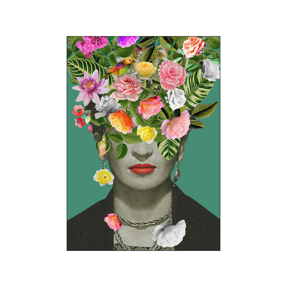 Floral Frida plakat, A3 - Grøn